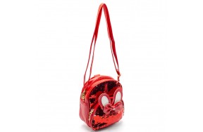 Cумка-рюкзак детская для девочек Cappuccino Toys  CT8281.277 в пайетках красная