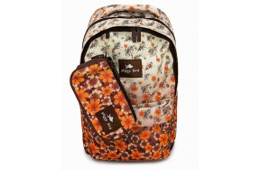 Рюкзак Glossy Bird 4 Zippier ортопедический школьный для ноутбука с пеналом коричнево-оранжевые цветы (GB-03BO)
