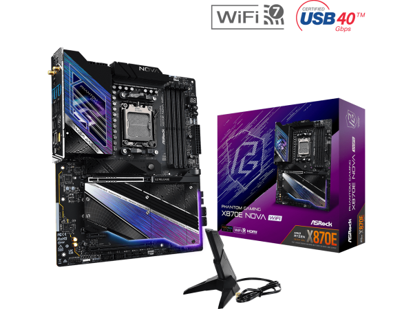 Материнська плата ASRock X870E NOVA WIFI (sAM5, AMD X870, PCI-Ex16)