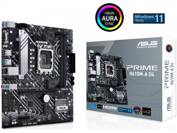 Мат.плата s1700 H610 Asus PRIME H610M-A D4 (mATX 2xDDR4 3200 HDMI 2xM.2)