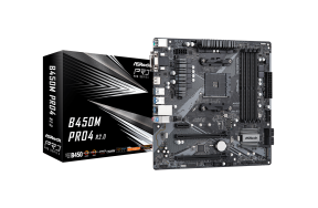 Мат.плата AM4 B450 ASRock B450M Pro4 R2.0