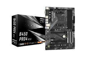 Мат.плата AM4 B450 ASRock B450 Pro4 R2.0 (ATX 4xDDR4 3200 HDMI 2xM.2)