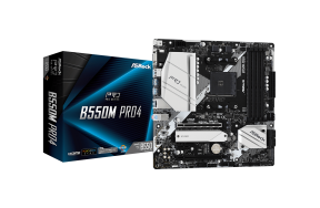 Мат.плата AM4 B550 ASRock B550M PRO4 (mATX 4xDDR4 4533 HDMI 1xM.2 RGB)