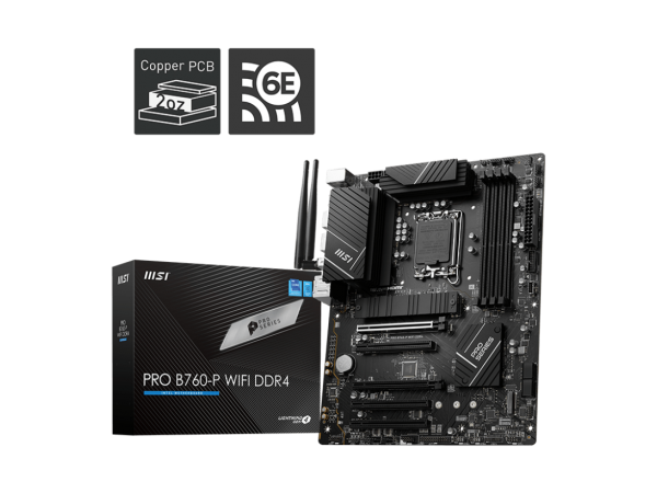 Материнська плата MSI PRO B760-P Wi-Fi DDR4 (s1700, Intel B760, PCI-Ex16)