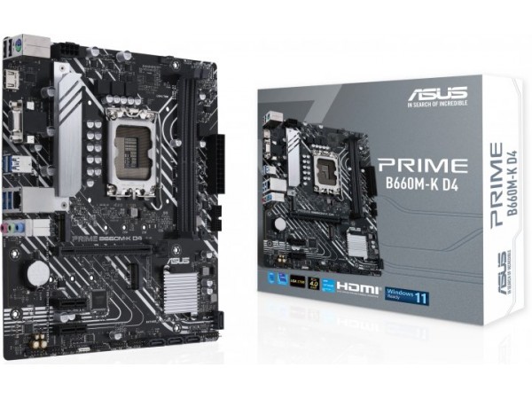 Материнська плата ASUS PRIME B660M-K D4  (s1700, Intel B660, PCI-Ex16)