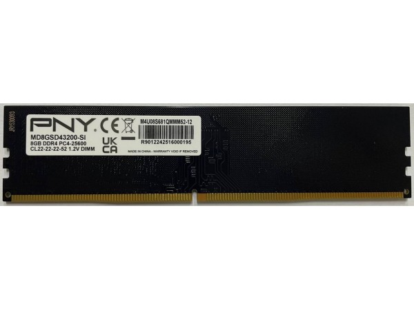 Модуль пам'яті DDR4 8GB 3200 PNY 25600 C22 bulk (MD8GSD43200-SI)