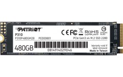 SSD M.2 NVMe 480GB Patriot P310 Phison 3D TLC 1700/1500MB/s
