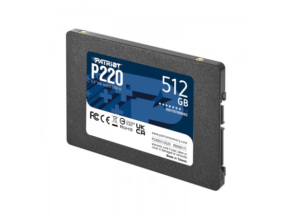 SSD 2,5 512GB Patriot P220 3D NAND 550/500MB/s