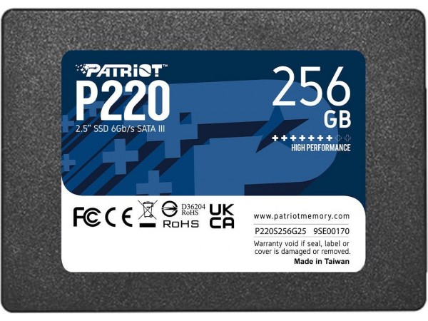 SSD 2,5 256GB Patriot P220 3D NAND 550/490MB/s