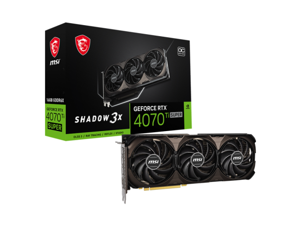 Відеокарта MSI GeForce RTX4070 Ti SUPER 16G SHADOW 3X OC (V513-845R)