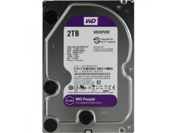 Жорсткий диск WD Purple 2TB/3.5/5400/65/S3.0 (WD20PURZ) в Києві. Недорого Жесткие диски