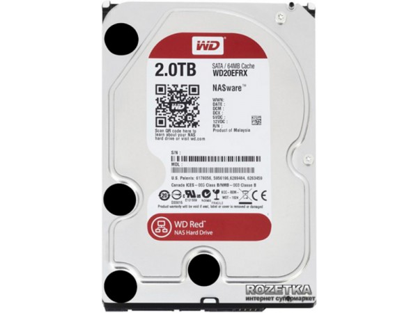 Жорсткий диск WD Red 2TB/3.5/5400/64/S3.0 (WD20EFRX) в Києві. Недорого Жесткие диски