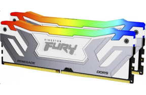 Пам'ять для настільних комп'ютерів Kingston FURY 48 GB (2x24GB) CUDIMM DDR5 8400 MHz Renegade Silver/White RGB (KF584CU40RWAK2-48)