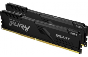 Пам'ять для настільних комп'ютерів Kingston FURY 16 GB (2x8GB) DDR4 3200 MHz Beast Black (KF432C16BBK2/16)