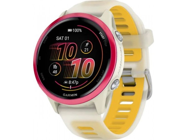 Смарт-годинник Garmin Forerunner 570 42mm Raspberry Aluminum w. Translucent Bone/Mango Band (010-02970-02)