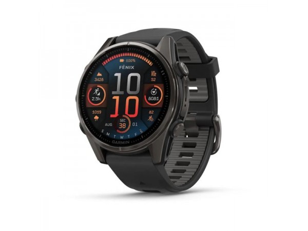 Garmin Fenix 8 47mm AMOLED Sapphire Carbon Gray DLC Titanium w. Black/Pebble Gray S. Band (010-02904-20/21)