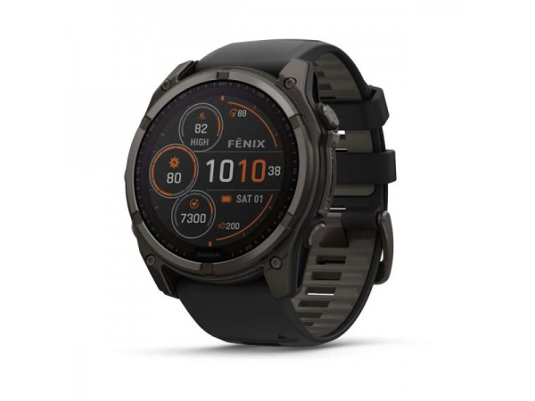 Garmin Fenix 8 51mm Solar Sapphire Carbon Gray DLC Titanium w. Black/Pebble Gray S. Band (010-02907-10/11)