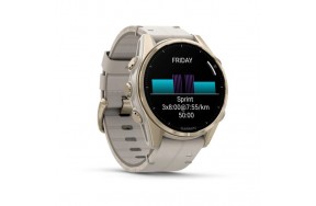 Garmin Fenix 8 43mm AMOLED Sapphire Soft Gold with Limestone Leather Band (010-02903-40)