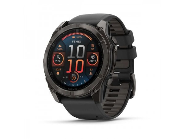 Спортивний годинник Garmin Fenix 8 51mm AMOLED Sapphire Carbon Gray DLC Titanium w. Black/Pebble Gray S. Band (010-02905-20/21)