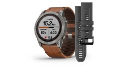 Смарт-годинник Garmin Fenix 7X Sapphire Solar Titanium w. Chestnut Leather Band (010-02541-19)