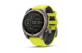 Garmin Fenix 8 47mm Solar Sapphire Titanium w. Amp Yellow/Graphite Silicone Band (010-02906-20/21)