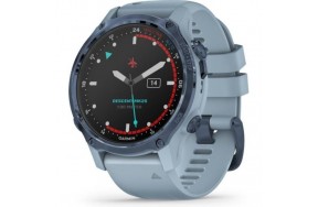 Смарт-годинник Garmin Descent Mk2S Mineral Blue with Sea Foam Silicone Band (010-02403-07)