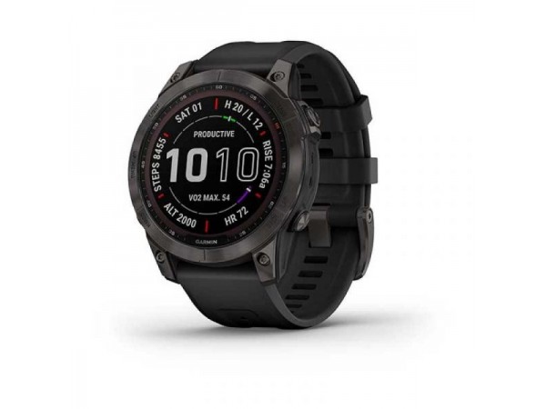 Смарт-годинник Garmin Fenix 7 Sapphire Solar Black DLC Titanium with Black Band (010-02540-34/35) в Києві. Недорого Умные часы, наручные часы, аксессуары