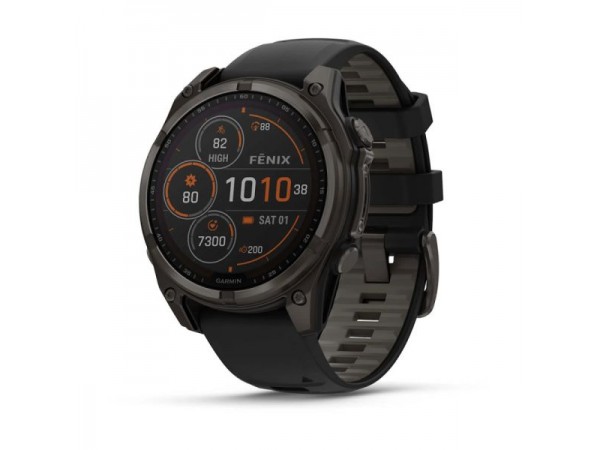 Garmin Fenix 8 47mm Solar Sapphire Carbon Gray DLC Titanium w. Black/Pebble Gray S. Band (010-02906-10/11)