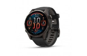 Garmin Fenix 8 43mm AMOLED Sapphire Carbon Gray DLC Tit. w. Black/Pebble Gray S. Band (010-02903-20/21)